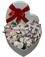 Сердце из роз и раффаэлло от Delivery Gift.