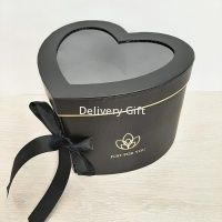 Коробка сердце с окном 23x21x16 от интернет магазина Deliverygift.ru