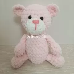 Вязаный розовый мишка от интернет магазина Deliverygift.ru